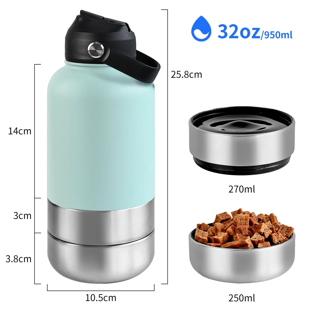 3-in-1 Stainless Steel Pet Travel Bottle