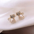 Load image into Gallery viewer, Cat Pearl Earrings for Women - Perfect Gift