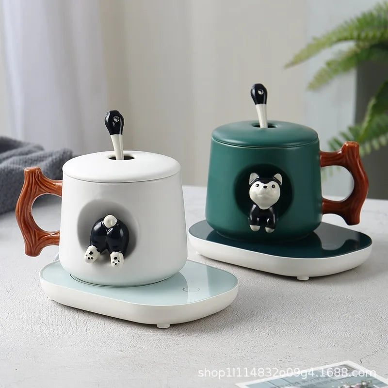 Adorable Husky Shiba Ceramic Mug Set for Dog Lovers