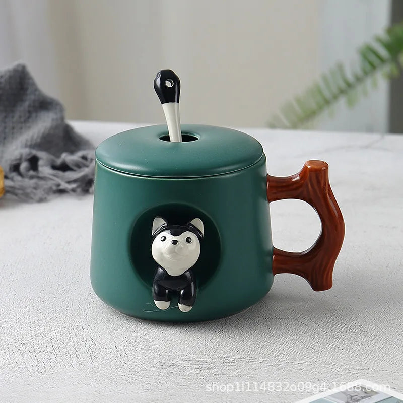 Husky Shiba Dog Cup mug ceramic lovers cup set coffee cup coffee cup  cute coffee mugs and cups