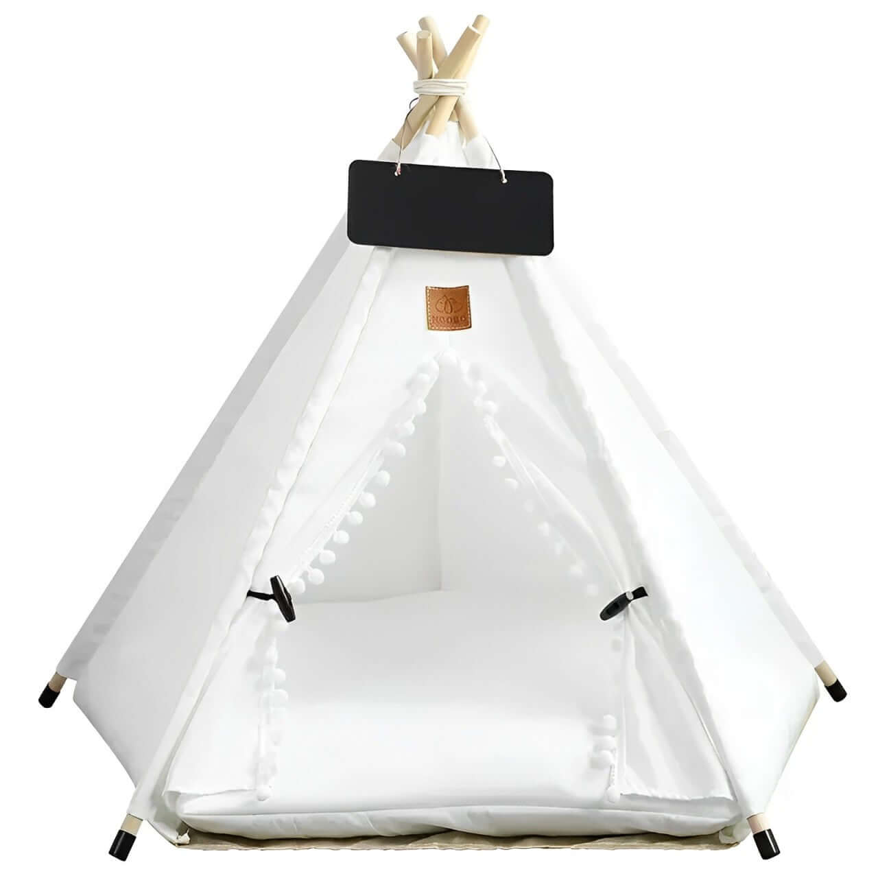 White Pet Teepee Tent for Indoor Cats and Small Dogs - Cozy and Stylish Pet House by Littlepawgive