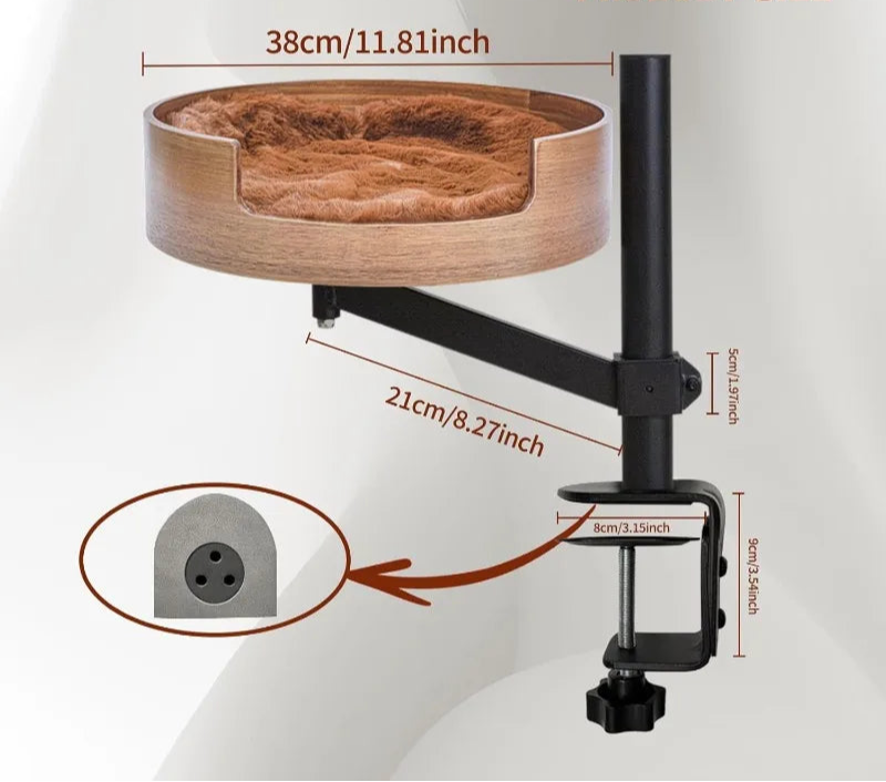 Space-Saving Cat Hammock with 360° Rotation