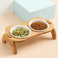 Load image into Gallery viewer, Bamboo Cat Bowls - Anti-Leak Pet Feeder