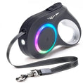 Load image into Gallery viewer, LED retractable dog leash with vibrant RGB light, designed for tangle-free walks, featuring a durable handle and leash.