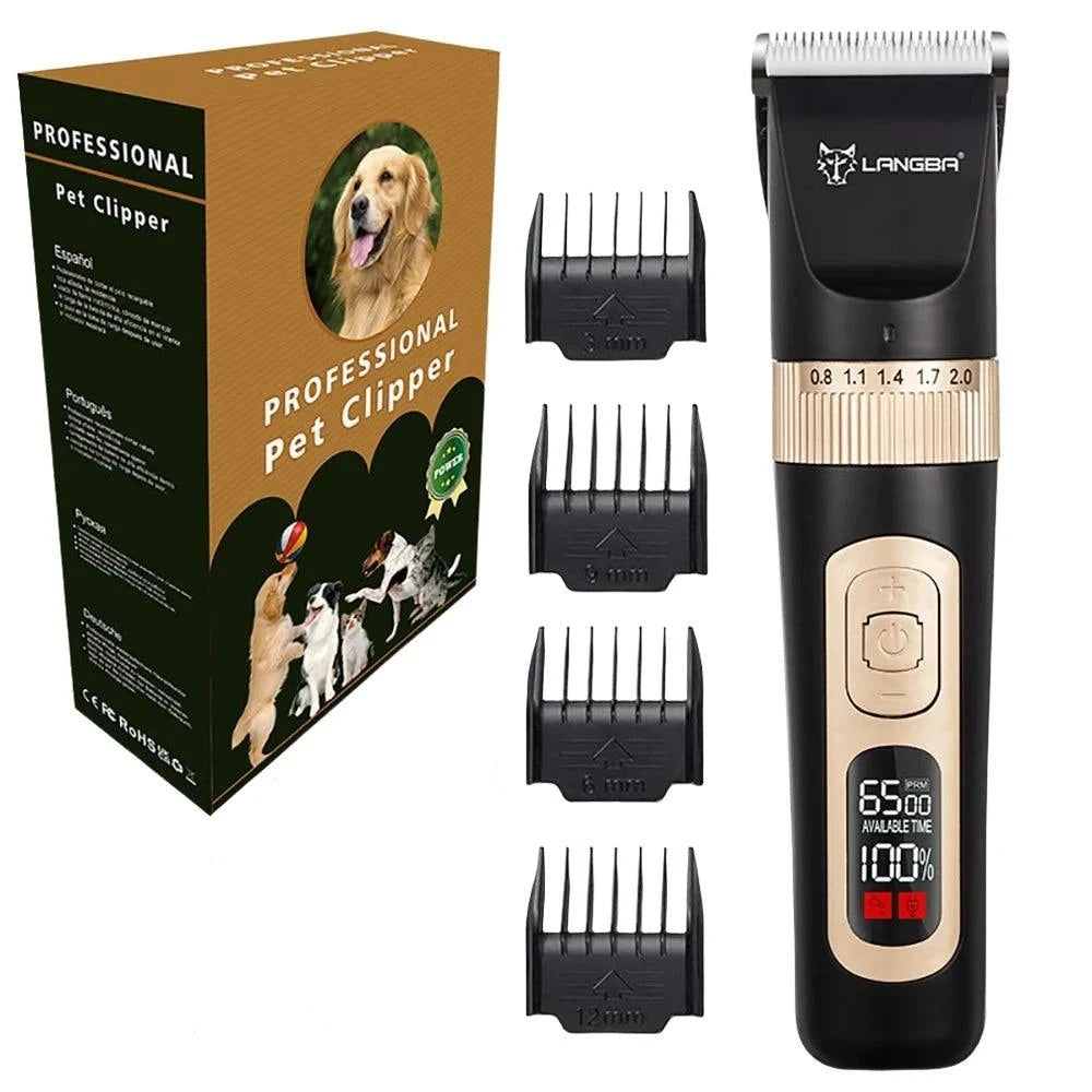Electrical Dog Clipper Professional Pet Grooming And Care Kit Rechargeable Animals Hair Clipper Cat Hair Trimmer Cutter Machine - littlepawgive
