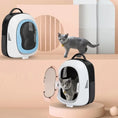 Load image into Gallery viewer, Stylish Space Capsule Cat Backpacks with gray cats, perfect for comfortable and stylish pet travel experiences.