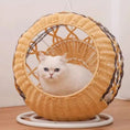 Load image into Gallery viewer, Luxurious Rattan Cat Cradle Bed – Ultimate Comfort for Your Pet