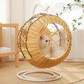 Load image into Gallery viewer, Luxurious Rattan Cat Cradle Bed – Ultimate Comfort for Your Pet