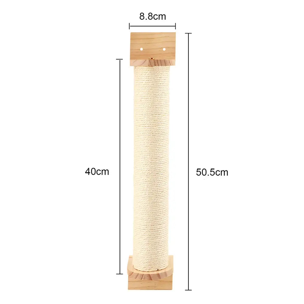 Wall Mounted Solid Wooden Cat Climbing Frame with Sisal Scratching Post Rope Ladder Double Jumping Platform Furniture