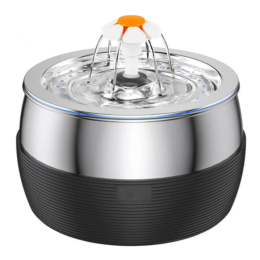 Stainless Steel Cat Fountain - 3L Automatic Pet Water Dispenser
