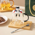 Load image into Gallery viewer, Adorable Shiba Inu Husky Glass Mug with Lid & Spoon