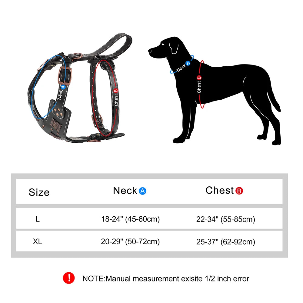 Premium Leather Dog Harness for Medium & Large Breeds
