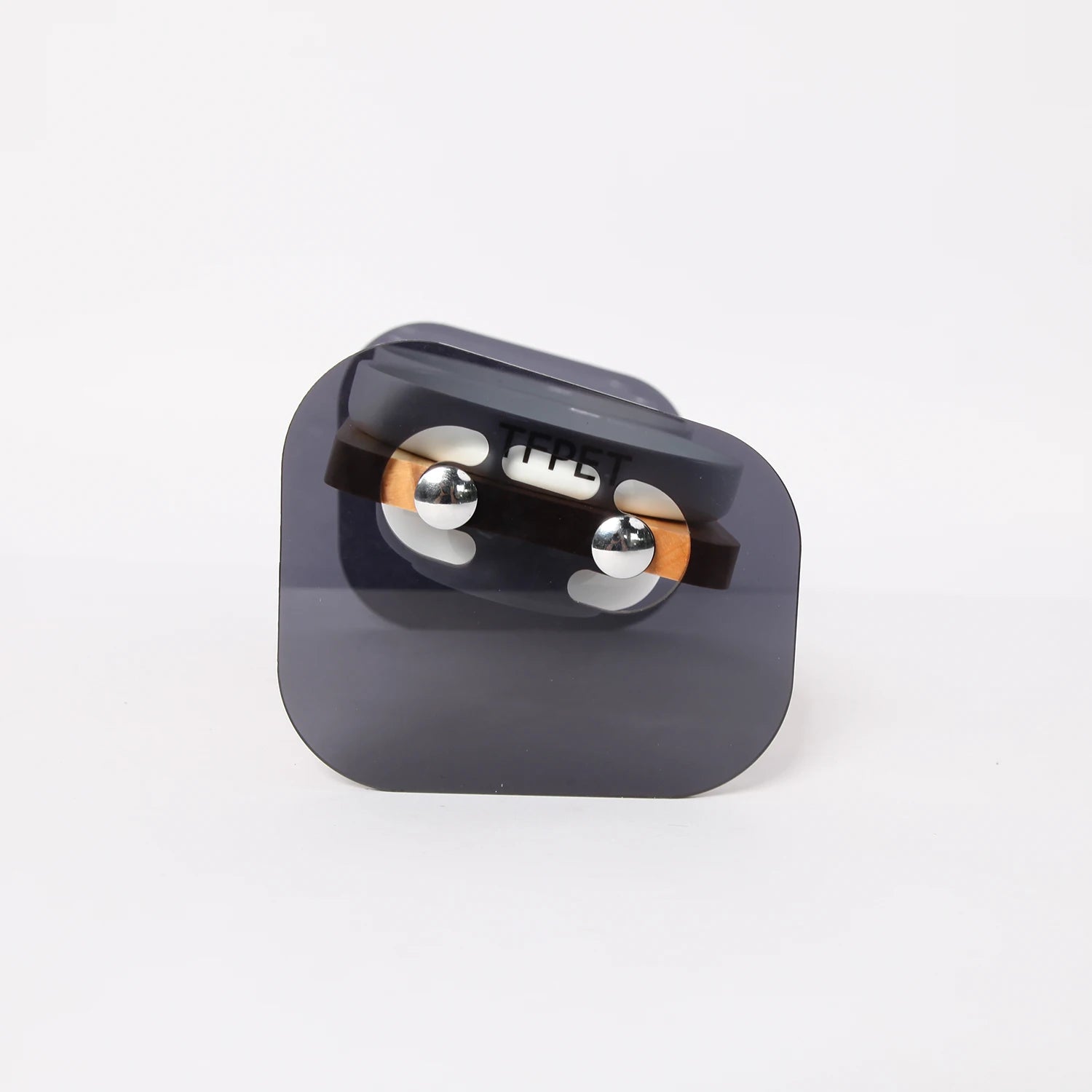 Ceramic Pet Bowl with Anti-Spill Wood Stand