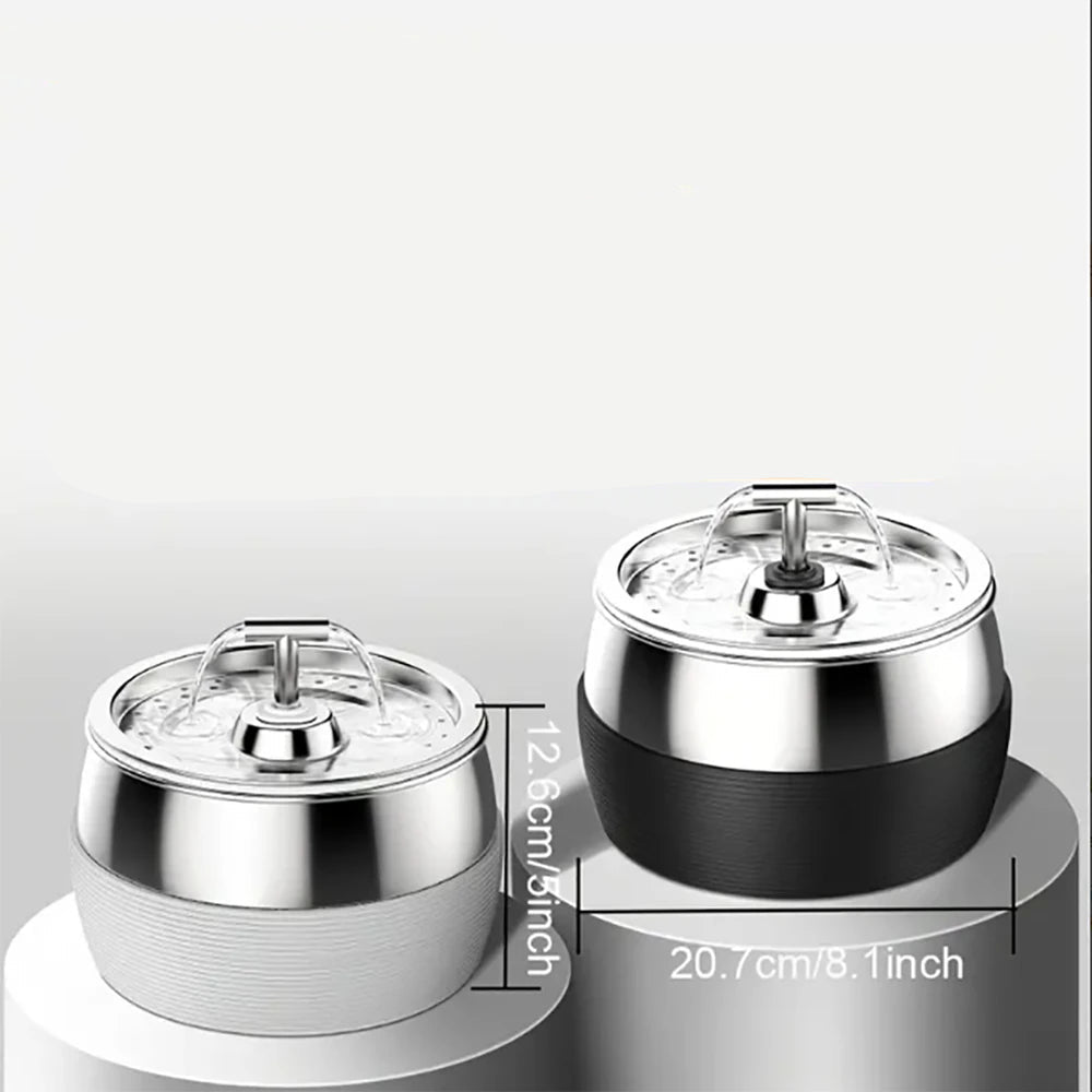 Stainless Steel Cat Fountain - 3L Automatic Pet Water Dispenser