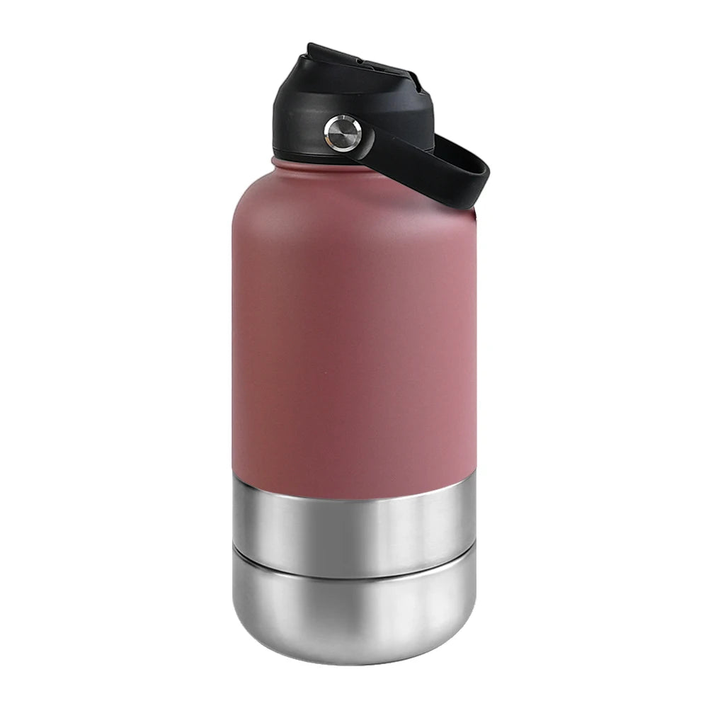 3-in-1 Stainless Steel Pet Travel Bottle