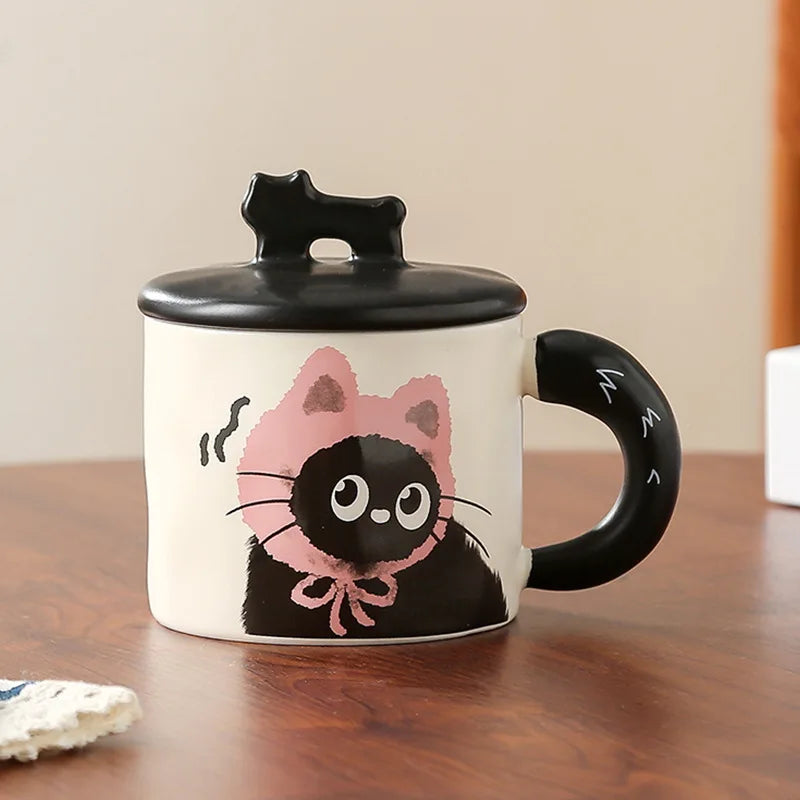 Cat Ceramic Mug with Lid - Perfect Gift