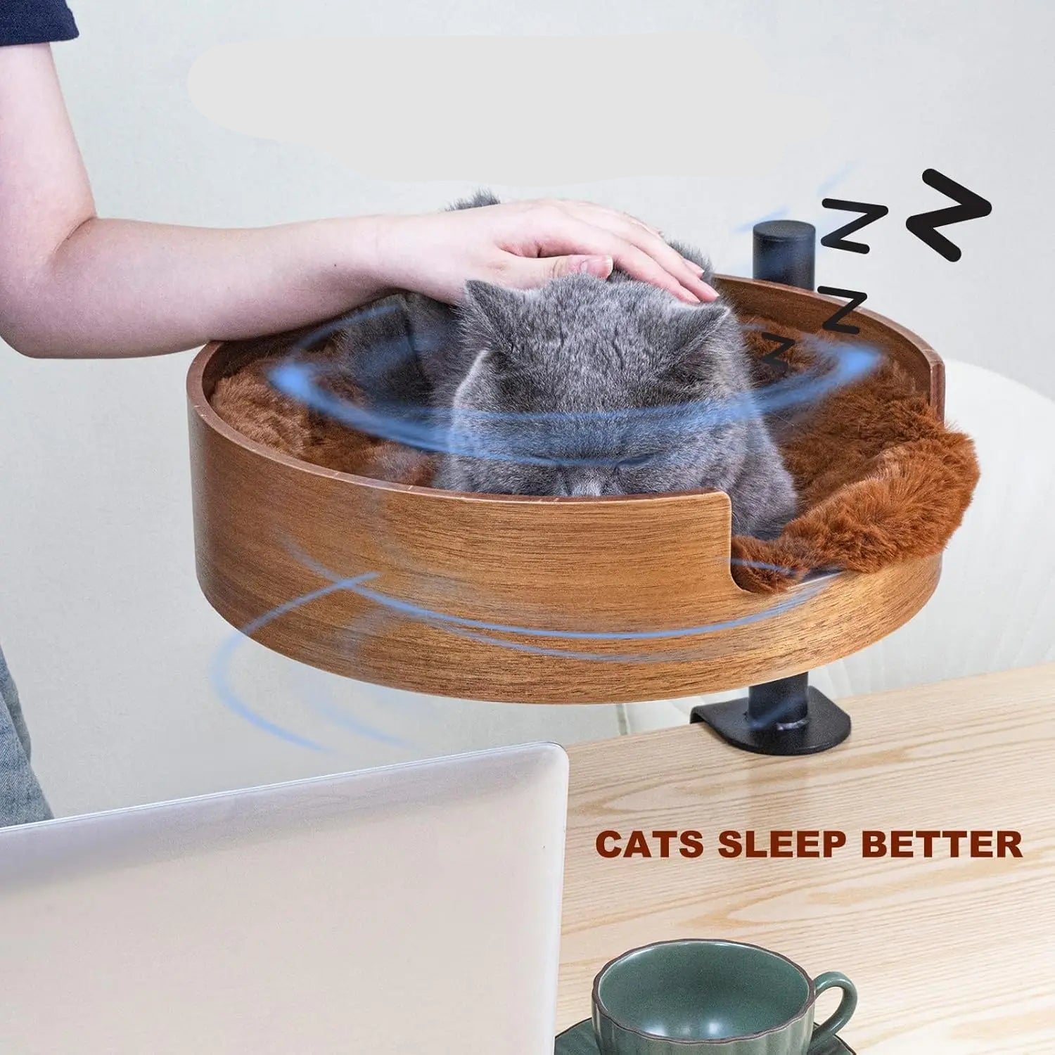 Space-Saving Cat Hammock with 360° Rotation