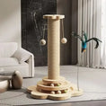 Load image into Gallery viewer, Modern cat climbing frame with sisal scratching post and play features in a stylish living room setting.