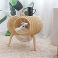 Load image into Gallery viewer, Space Capsule Rattan Cat Nest – Comfort for Your Feline