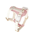 Load image into Gallery viewer, Anti-lost cat leather harness in pink and white with adjustable straps for secure outdoor adventures.