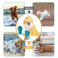 Load image into Gallery viewer, Before and after images of dogs using the 2-in-1 Dog Paw Cleaner & Grooming Brush, showcasing clean paws and a happy pet.
