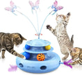 Load image into Gallery viewer, Cat Toys,4-in-1 Rechargeable Automatic Interactive Cat Toy Fluttering Butterfly,Random Moving Ambush Feather,Two-Tier Track Ball