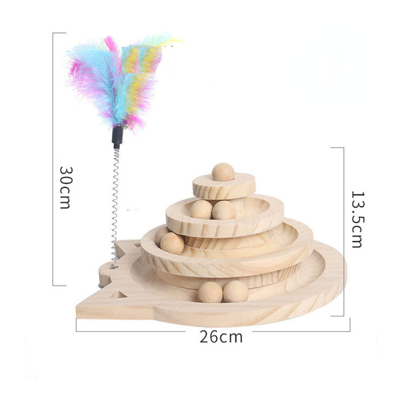 Wooden Cat Toy Tower - Engage & Entertain