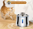 Load image into Gallery viewer, Stainless steel pet water fountain with flowing water, attracting a cat to stay hydrated.