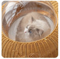 Load image into Gallery viewer, Space Capsule Rattan Cat Nest – Comfort for Your Feline