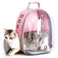 Load image into Gallery viewer, Cat inside Capsule Bubble Transparent pet carrier backpack in pink for travel -littlepawgive