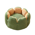 Load image into Gallery viewer, Cozy green cactus petal pet nest with soft fluffy walls, designed for pet comfort and warmth by Littlepawgive.