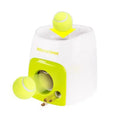 Load image into Gallery viewer, Automatic interactive pet toy ball launcher with yellow tennis balls and treat dispenser for playful dogs.
