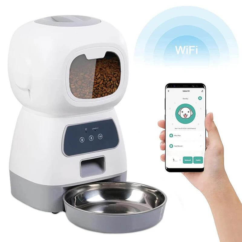 Smart Automatic Feeder for pets with WiFi control and smartphone app for precise feeding branded LittlePawGive