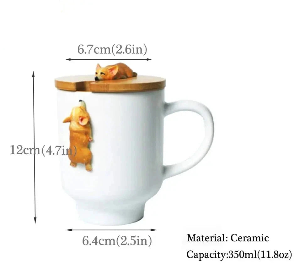 Adorable 3D Corgi Ceramic Mug - Perfect Gift for Pet Lovers