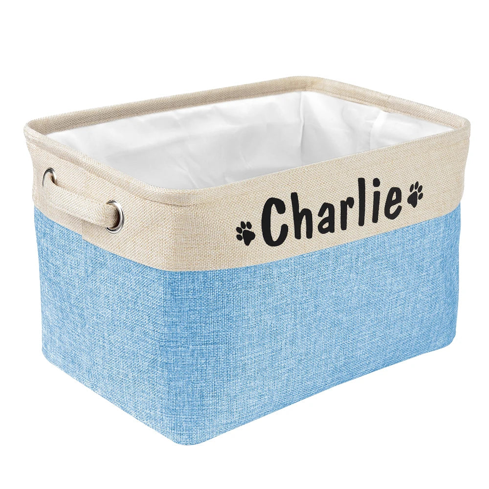 Custom Dog Toy Basket with Personalized Name Print