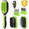 Load image into Gallery viewer, 5-in-1 pet grooming kit for dogs and cats featuring various comb attachments and brushes for effective fur care.
