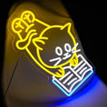 Load image into Gallery viewer, Charming Cat Reading Neon Sign - Perfect Wall Decor
