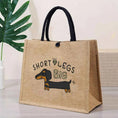 Load image into Gallery viewer, Vintage Short-Legged Cartoon Cute Puppy Graphics Women Linen Tote Bag Long Body Puppy Fashion Shopping Bags Female Handbags
