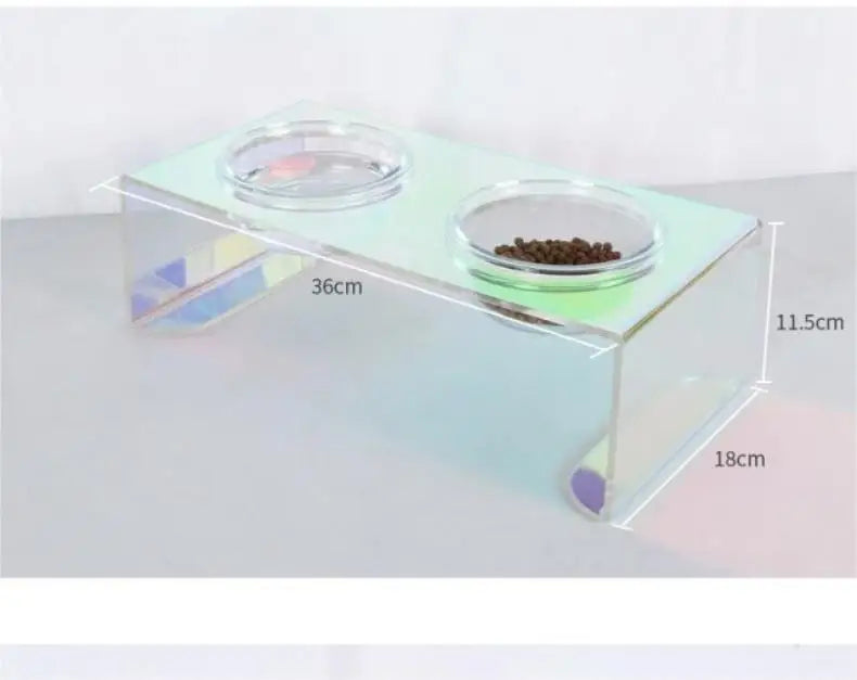 Iridescent Anti-Spill Pet Bowl Set - Elevated Comfort