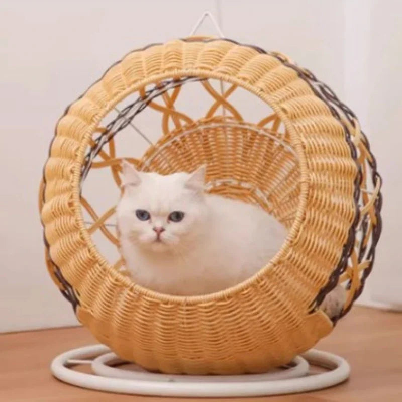 Luxurious Rattan Cat Cradle Bed – Ultimate Comfort for Your Pet