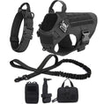 Load image into Gallery viewer, Tactical Dog Harness No Pull - Military Dog Harness Set for Training Service Dogs by Littlepawgive designed for large breeds black color
