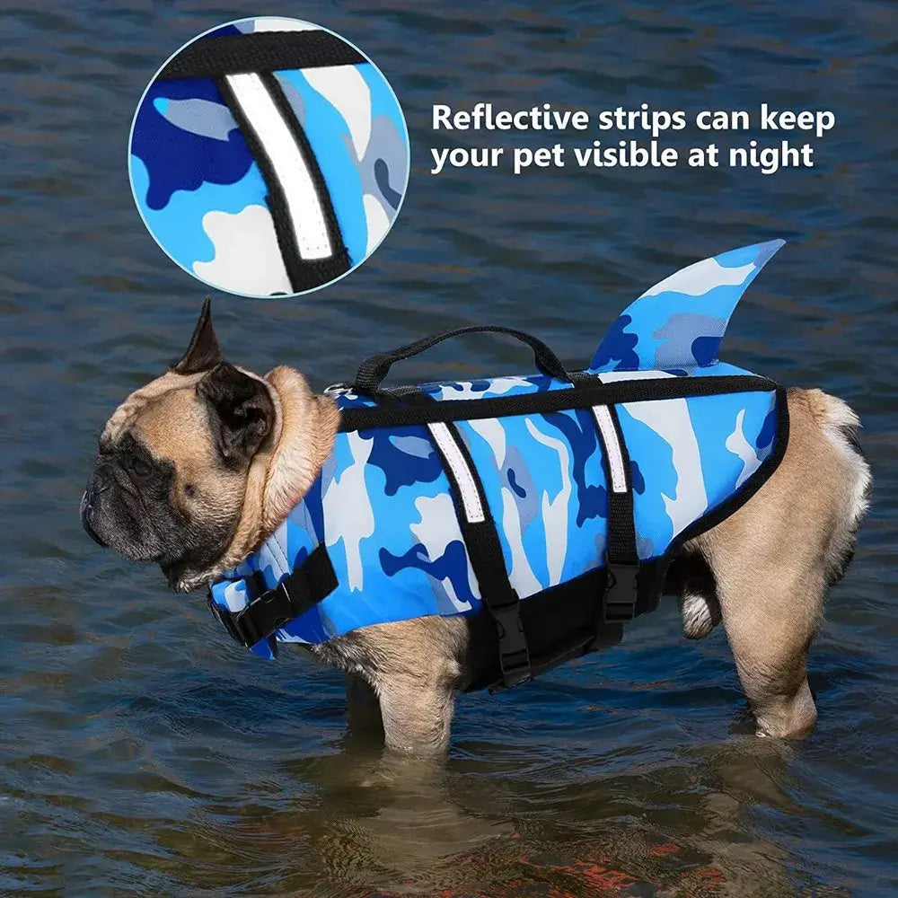 Shark Fin Dog Life Jacket - Camouflage Swim Vest