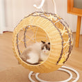 Load image into Gallery viewer, Luxurious Rattan Cat Cradle Bed – Ultimate Comfort for Your Pet

