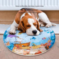 Load image into Gallery viewer, Beagle napping on colorful Summer Cooling Pet Water Bed from littlepawgive, staying cool and comfortable

