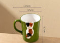 Load image into Gallery viewer, Cartoon cute cat ceramic mug in green with handle - Littlepawgive
