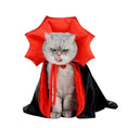 Load image into Gallery viewer, Cat wearing a black and red vampire cloak pet costume for Halloween cosplay.
