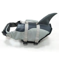 Load image into Gallery viewer, Stylish grey Pet Life Jacket Swimwear with shark fin design for dog safety during summer water adventures -Littlepawgive
