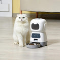 Load image into Gallery viewer, fluffy white cat sitting by Smart Automatic Feeder precise pet feeding with intelligent remote control by littlepawgive
