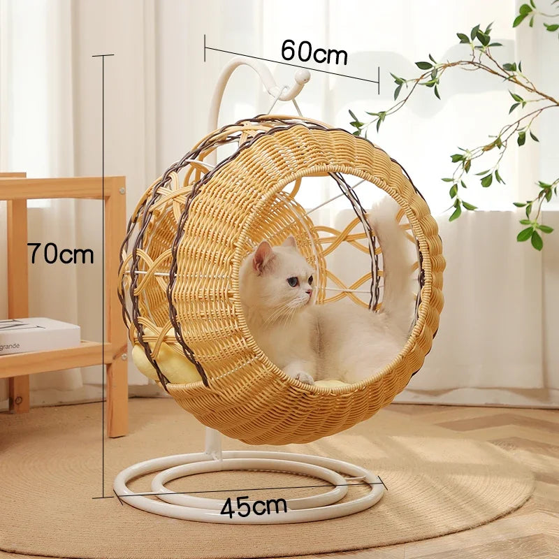 Luxurious Rattan Cat Cradle Bed – Ultimate Comfort for Your Pet