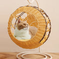 Load image into Gallery viewer, Luxurious Rattan Cat Cradle Bed – Ultimate Comfort for Your Pet
